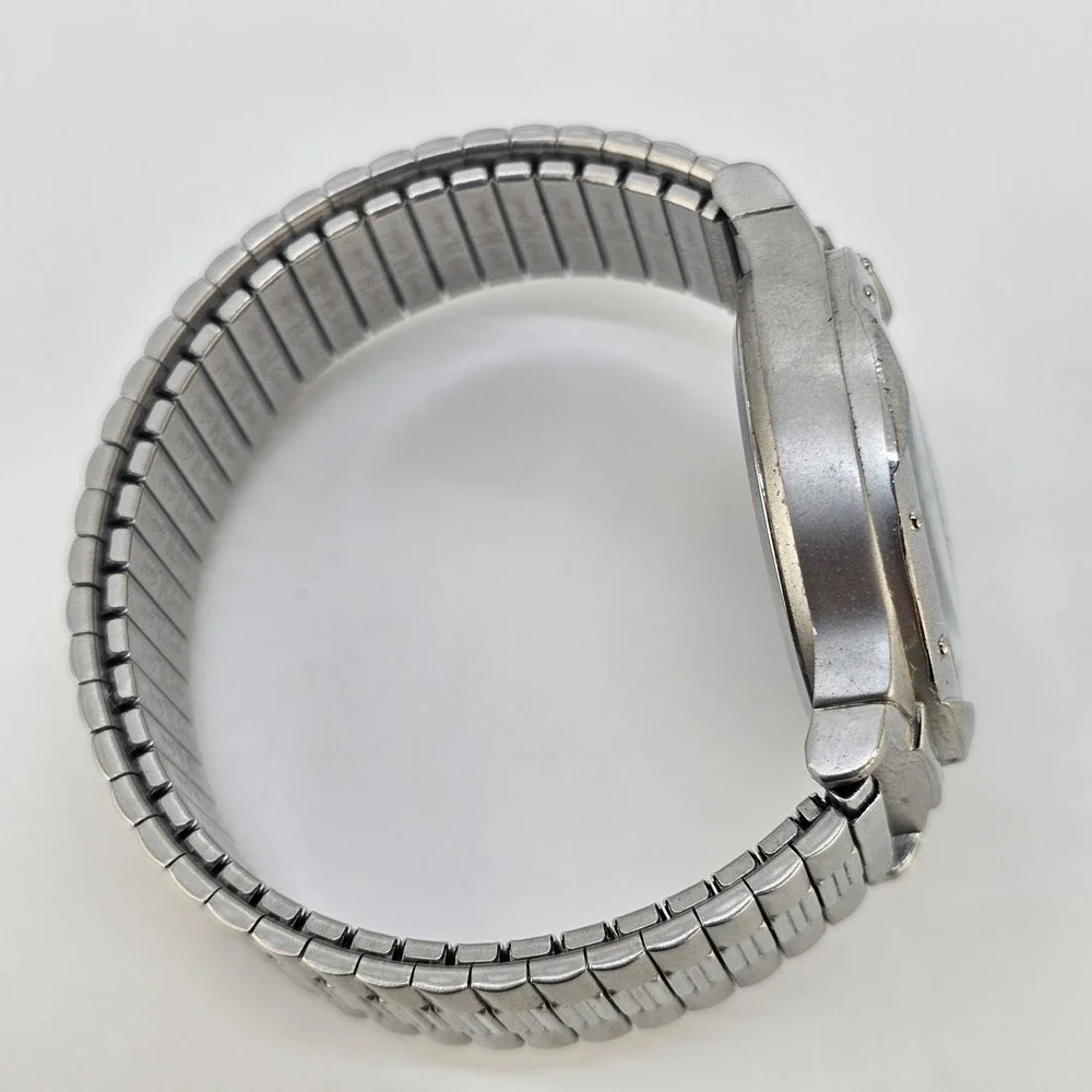 Men's Analog Watch 40MM Black Dial Grray Expandable Bracelet Band 7